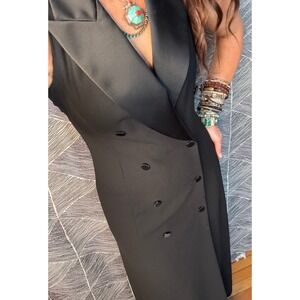 Vintage Anne Klein‎ II Black Tuxedo Maxi Dress Size 8